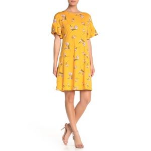 COMO VINTAGE floral drop shoulder dress S NWOT